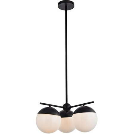 CLING Eclipse 3 Lights Pendant Ceiling Light with Frosted White Glass Black CL2945042